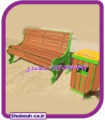 سطل زباله چدن و چوب پلاست